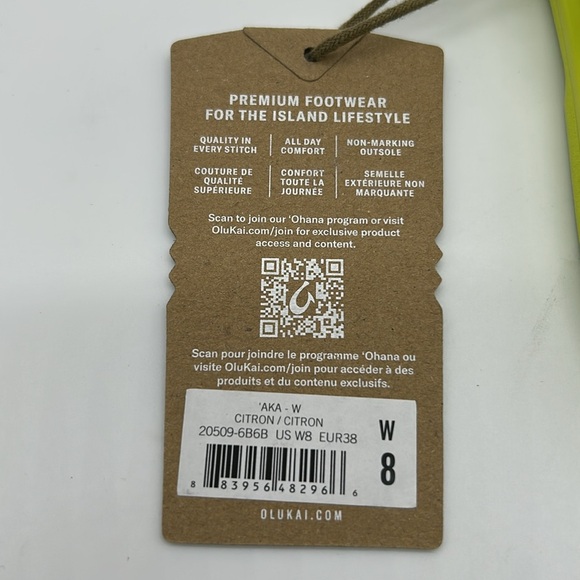 Olukai Women’s Sandals ‘AKA – Citron | Size 8 | New with Tags (No Box) - Picture 9 of 9